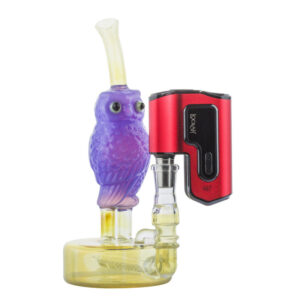 8" Purple Owl Theme Glass Bong w/ Lookah Q7 Electric Dab Nail | Sale