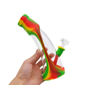 8" Horn Glass Silicone Bong | Portable Bongs For Sale | Free NZ Shipping