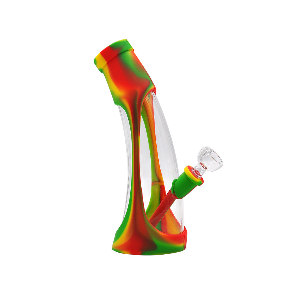 8_in_Horn_Glass_and_Silicone_Bong_water_pipe_4_fc75f636-f321-4e90-9038-871dbb1a9b84 8" Horn Glass Silicone Bong | Portable Bongs For Sale | Free NZ Shipping