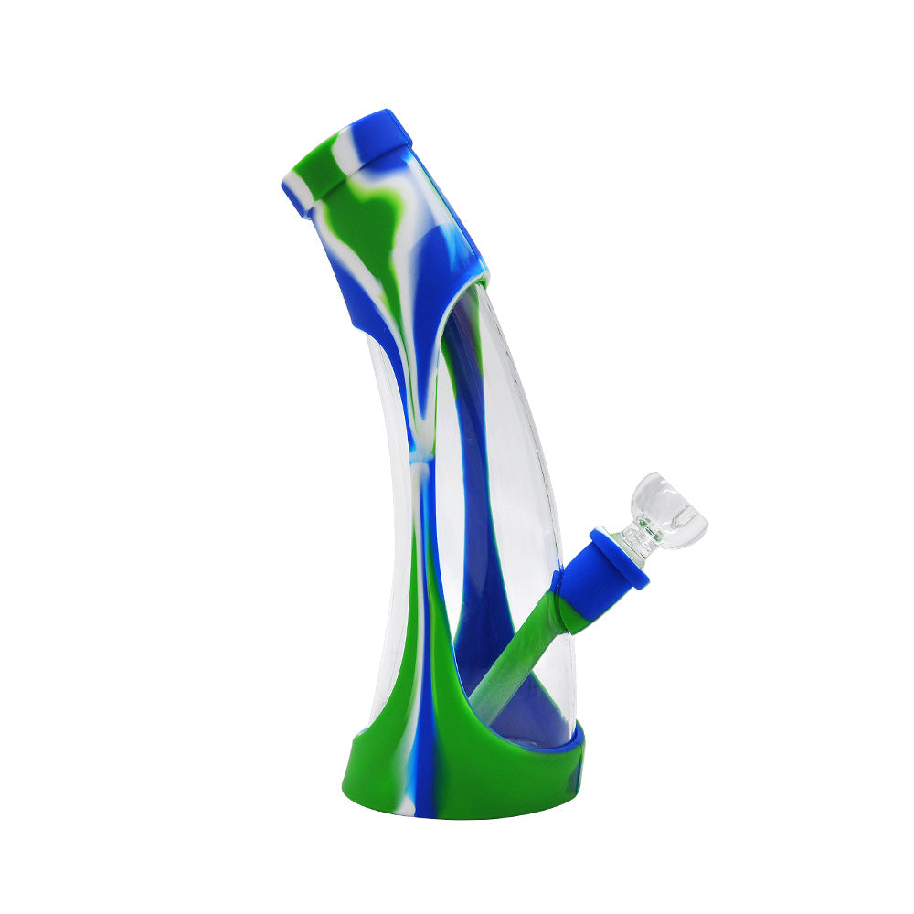 8" Horn Glass Silicone Bong | Portable Bongs For Sale | Free NZ Shipping