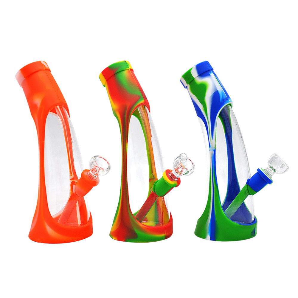 8" Horn Glass Silicone Bong | Portable Bongs For Sale | Free NZ Shipping