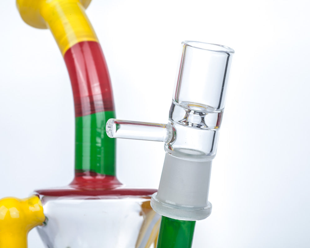 8" Rasta Glass Recycler Bong | Portable Bongs For Sale | Free NZ Shipping