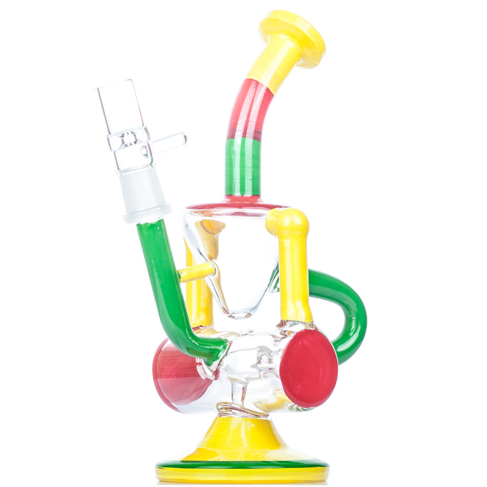 8_inch_Rasta_Recycler_-_Portable_Dab_Rigs_For_Sale_-_Puffing_Bird_1_4c650547-098a-4946-9b74-836061de93bc 8" Rasta Glass Recycler Bong | Portable Bongs For Sale | Free NZ Shipping