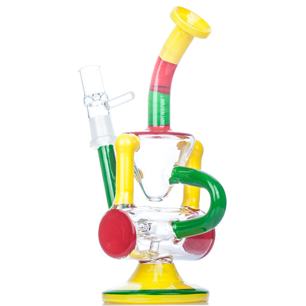 8" Rasta Glass Recycler Bong | Portable Bongs For Sale | Free NZ Shipping