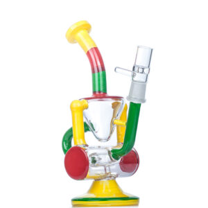 8" Rasta Glass Recycler Bong | Portable Bongs For Sale | Free NZ Shipping