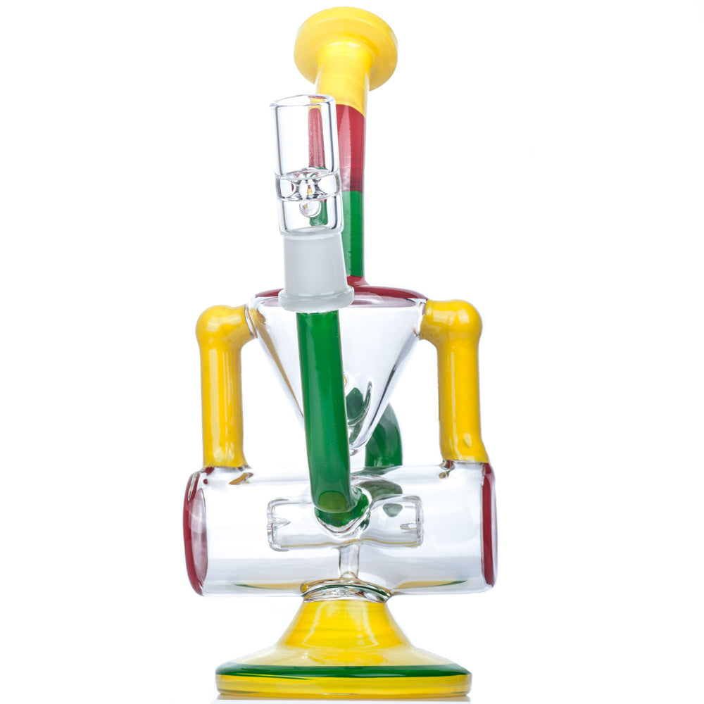 8" Rasta Glass Recycler Bong | Portable Bongs For Sale | Free NZ Shipping