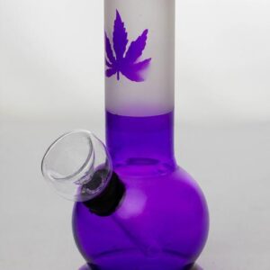 6″ Two tone color purple glass water bong