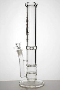 15" Double Flat Glass Water Bong | Bongs For Sale | Free NZ Shipping