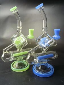 9" Cube Glass Recycler Dab Rig | Wax Rigs For Sale | Free NZ Shipping
