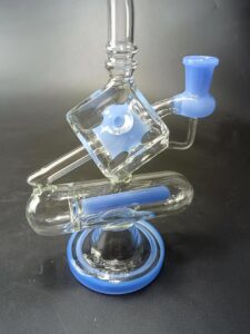9" Cube Glass Recycler Dab Rig | Wax Rigs For Sale | Free NZ Shipping