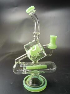9" Cube Glass Recycler Dab Rig | Wax Rigs For Sale | Free NZ Shipping