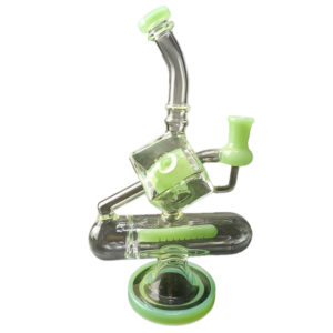 9" Cube Glass Recycler Dab Rig | Wax Rigs For Sale | Free NZ Shipping