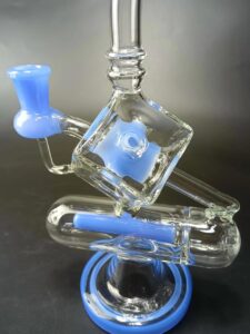 9" Cube Glass Recycler Dab Rig | Wax Rigs For Sale | Free NZ Shipping