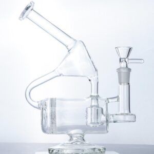 9" Glass Multi Perc Dab Rig w/ Heady Pattern Glass Pipe Set For Sale