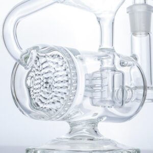 9" Glass Multi Perc Dab Rig w/ Heady Pattern Glass Pipe Set For Sale