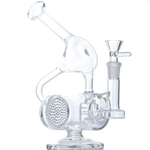 9″ Multi Perc Dab Rig w/ Fumed Purple Spoon Pipe Set