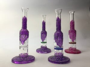 9" Straight Neck Glass Honeycomb Perc Bong For Sale | Free NZ Shipping