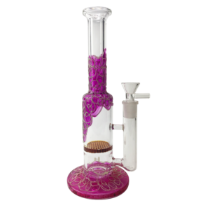 9" Straight Neck Glass Honeycomb Perc Bong For Sale | Free NZ Shipping