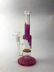 9" Straight Neck Glass Honeycomb Perc Bong For Sale | Free NZ Shipping