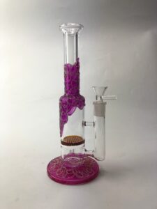 9" Straight Neck Glass Honeycomb Perc Bong For Sale | Free NZ Shipping