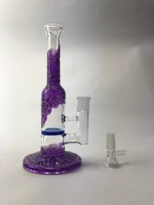 9" Straight Neck Glass Honeycomb Perc Bong For Sale | Free NZ Shipping