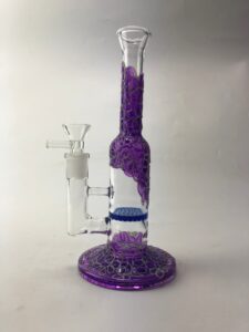 9" Straight Neck Glass Honeycomb Perc Bong For Sale | Free NZ Shipping