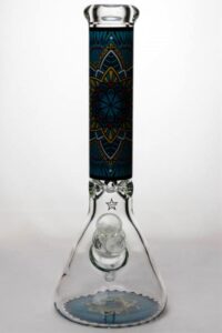 14" Geometric Heavy Glass Beaker Water Bong For Sale | Free NZ Shipping