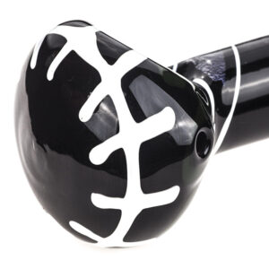 Black Glass Pipe White Stripes  Spoon Pipes For Sale  Free NZ Shipping