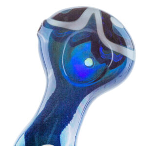 Blue Stripe Pattern Glass Weed Mini Pipe For Sale | Free NZ Shipping