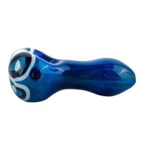 Blue Stripe Pattern Glass Weed Mini Pipe For Sale | Free NZ Shipping