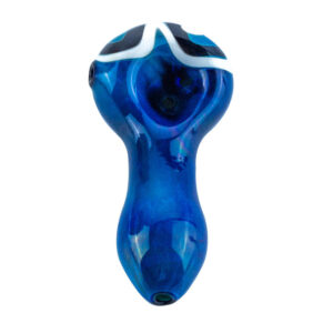 Blue Stripe Pattern Glass Weed Mini Pipe For Sale | Free NZ Shipping