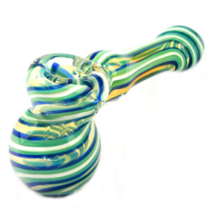 Blue Green Spiral Fumed Glass Hammer Bubbler/Water Pipe |Free NZ Shipping
