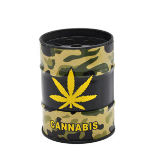 Cannabias Leaf Oil Drum Shaped Tin Ashtray For Sale  Free NZ Shipping