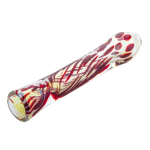 Chillum w/ Red Strip | One Hitter Glass Pipes For Sale | Free NZ Shipping