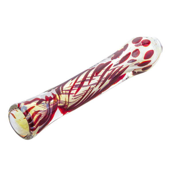 Chillum w/ Red Strip | One Hitter Glass Pipes For Sale | Free NZ Shipping