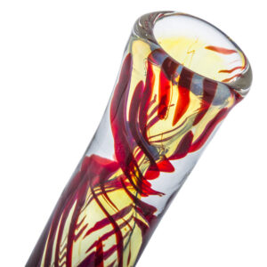 Chillum w/ Red Strip | One Hitter Glass Pipes For Sale | Free NZ Shipping