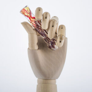 Chillum w/ Red Strip | One Hitter Glass Pipes For Sale | Free NZ Shipping