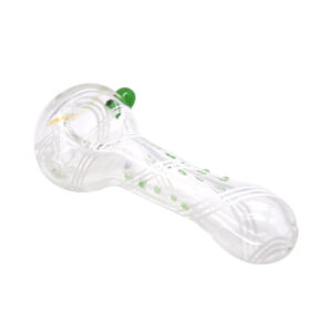 Clear Glass Spoon Pipe w/ White Lines | Pipes For Sale | Free NZ Shipping