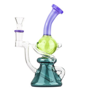 Colored Recycler Dab Rig w/ Quartz Banger Carb Cap Terp Pearl Set Sale