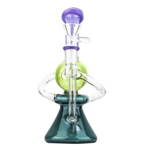 Colored Recycler Dab Rig w/ Quartz Banger Carb Cap Terp Pearl Set Sale