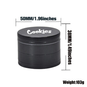 "Cookies" Zinc Alloy Black Weed/Herb Grinder For Sale | Free NZ Shipping