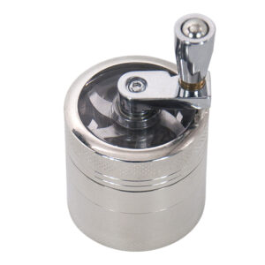 Crank Herb Grinder With Handle Zinc Alloy 4 Layer 63MM (2 Color)