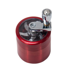 Crank Herb Grinder With Handle Zinc Alloy 4 Layer 63MM (2 Color)
