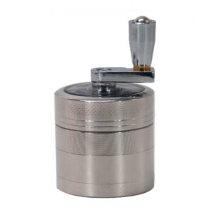 Crank Herb Grinder With Handle Zinc Alloy 4 Layer 63MM (2 Color)
