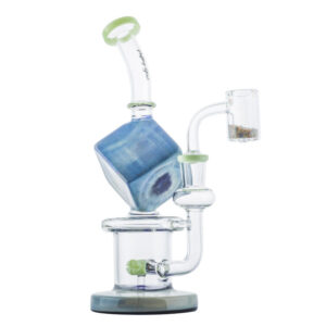 Cube Glass Dab Rig w/ Thermochromic Quartz Banger Set | Free NZ Shipping