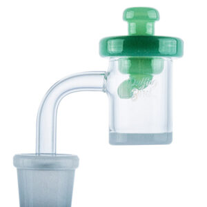 Curved Airflow Green Glass Carb Cap For Quartz Bangers | Free NZ Shipping