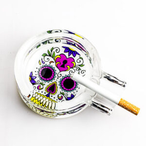 Day of Dead Skull Glass Ashtray  Ashtrays For Sale  Free Shippping
