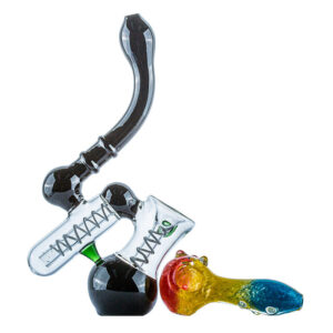 Double Chamber Bubbler w/ Three-Toned Glass Pipe Set | Free NZ Shipping