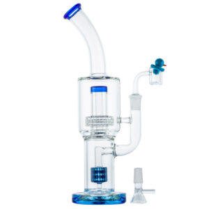 Double Matrix Perc Bong w/ Quartz Banger Ducky Carb Cap Set For Sale