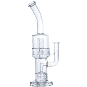 Double Matrix Perc Glass Bong w/ Carb Cap Quartz Banger Set For Sale